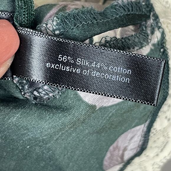 The Limited Y2K Fairycore Camisole Top Green Gray Silk Cotton‎ Size M - Picture 2 of 7